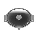 7 Quart Dial Control Slow Cooker, White/Gray Pattern