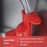 1.7L Stainless Steel Electric Cordless Kettle, Red