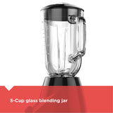Countertop Blender with 5-Cup Glass Jar, Black