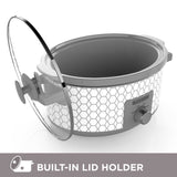 7 Quart Dial Control Slow Cooker, White/Gray Pattern